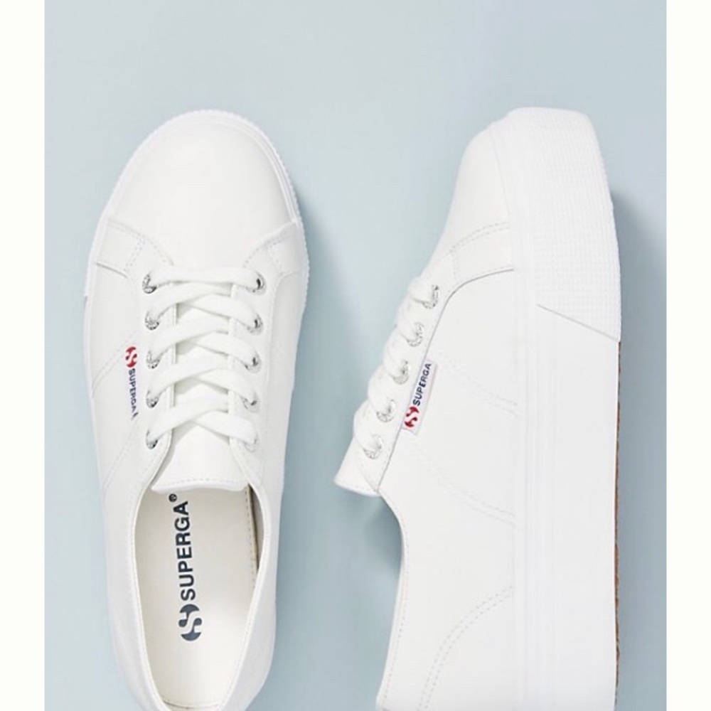 Superga leather platform sneakers